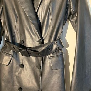SOLD Faux Leather Trench Coat